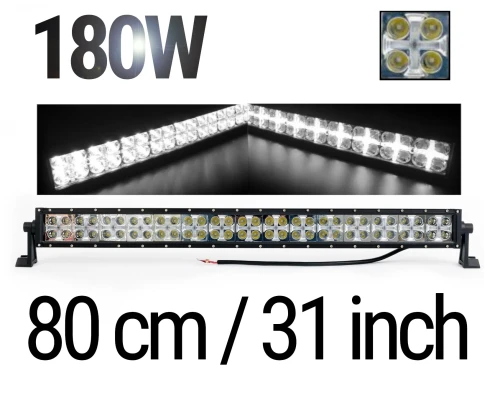 LED Bar 80 см – ЛЕД Диоден Бар Прожектор с дневна светлина CROSS DRL 180W, 12V/24V с 2 режима на работа