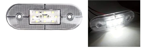 24V ЛЕД LED Бял диоден маркер габарит токос със 9 светодиода за камион ремарке бус ван каравана платформа и др.