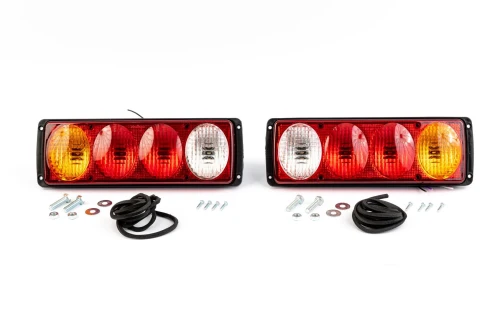 Комплект от 2бр. Стопове 314mm x 100mm x 65mm за Бус Камион Тир Ремарке Караванa 12V -24V с 5 функции с крушки