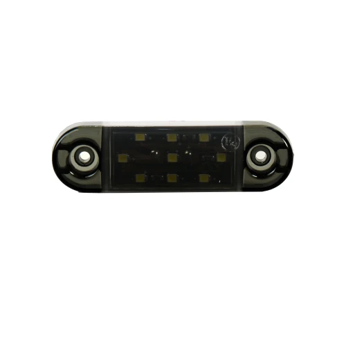 Опушен LED габарит маркер с 9 диода, Бял, 12V-24V, 20см кабел
