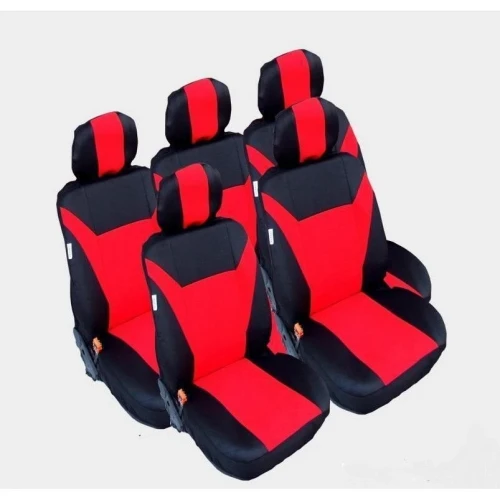 Калъфи тапицерия текстил Flexzon за Ford S-MAX, C-MAX, VW Touran, Sharan, Toyota Corolla Verso, Червени