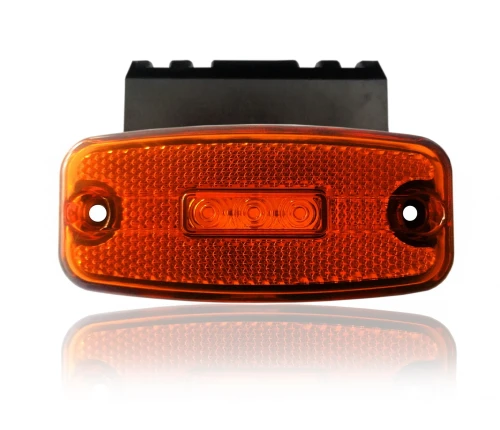 LED Маркер Диоден Габарит Tокос Оранжев 12V-24V За Камион Бус Ван Ремарке Каравана Овална форма със Стойка оранжева светлина