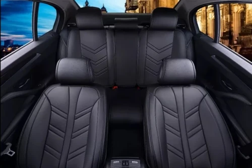 Пълен Комплект Универсална Тапицерия, Калъфи За Автомобилни Седалки Лукс Еко Кожа Черно TAP875