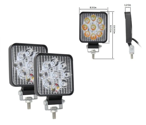 Комплект от 2бр. Мини Лед LED Диоден Фар Халоген Дневни Светлини 12V - 24V за автомобил офроуд бус ван камион