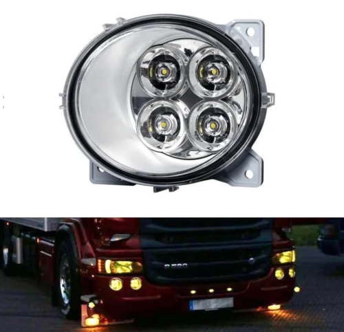 Ляв ЛЕД LED Диоден фар халоген За Scania P G R T след 2004 жълта светлина