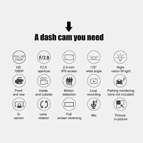 Видеорегистратор 2464 2.4 Инча + 2 Камери