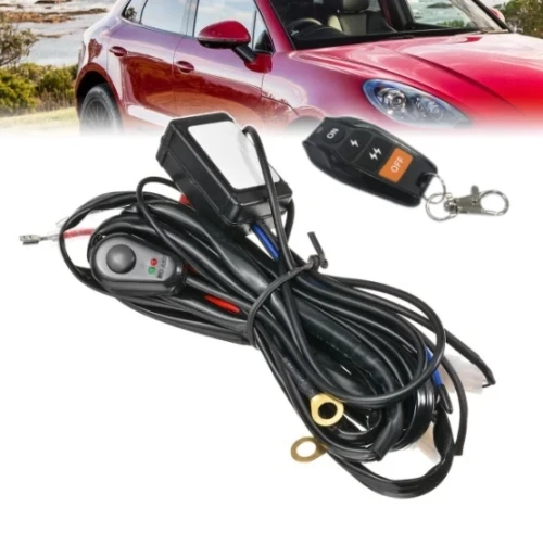 Комплект Кабели Окабеляване с ДИСТАНЦИОННО За Led Бар Халоген Фар с Реле 12V-24V