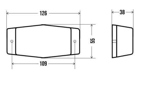 1 брой LED Лед Диоден Бял Габарит с Двойно опушено Стъкло 12 Диода 12V - 24V За Камион Трактор Багер Селскостопански Машини и др.