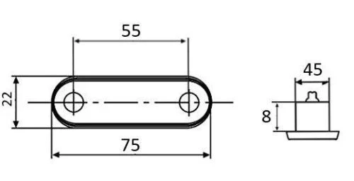 ОРАНЖЕВ LED Страничен Маркер Токос Габарит за Бус Платформа Камион Ремарке Автобус - 75мм х 22мм - 24V