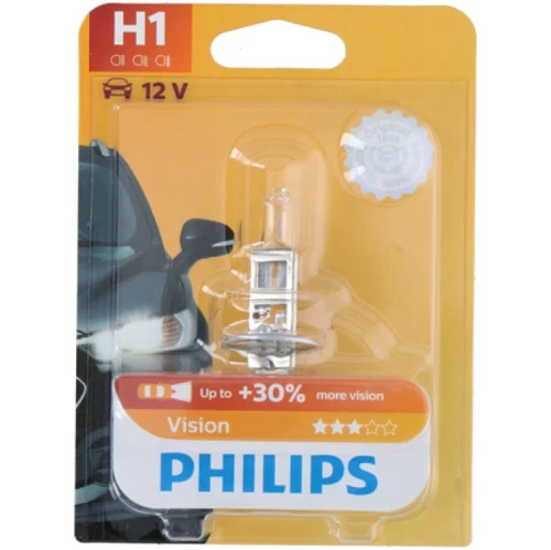 1 брой Халогенна крушка за фар H1 +30% светлина 55W 12V Philips