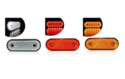 LED Габарит, Маркер, Токос - Бял, Червен, Жълт, 20 Диода - 12V - 24V - за камион бус, ван, каравана, платформа, кемпер