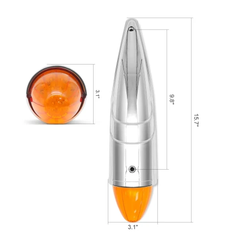 17LED Габаритна оранжева светлина маркер с хромирана основа за покрив на тежкотоварни камиони трактори самосвали специализирани превозни средства 12 - 24V