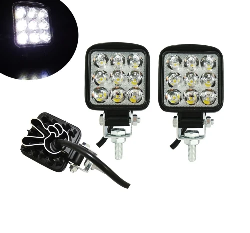 Комплект 2 Брoя Квадратни 27W Мини Диоден Фар Прожектор Дневни Светлини Диодна Лампа Нови