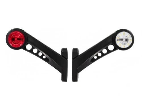 Комплект от 2 броя 12- 24V LED ЛЕД рогчета странични габаритни светлини въртящи се с ротация за камион ремарке платформа каравана и др. бяло-червено 180 Х 65 mm