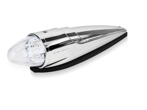 17LED Габаритна бяла светлина маркер с хромирана основа за покрив на тежкотоварни камиони трактори самосвали специализирани превозни средства 12 - 24V