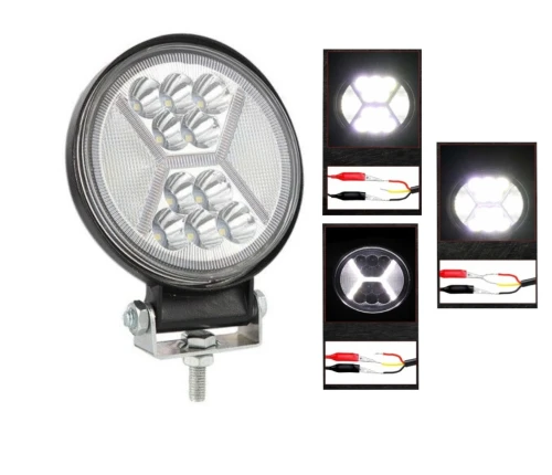 Универсален 126W Лед LED Халоген Фар Работна Лампа 12V - 24V бяла светлина + блиц мигаща бяла светлина за автомобил офроуд бус ван камион