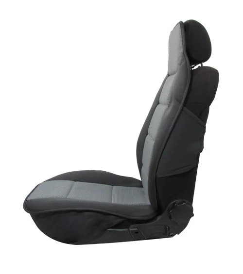 Комплект Универсална Тапицерия Тип Масажор 1+1 за Предни Седалки Лукс Сиво-Черно, Текстил