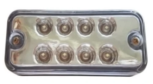 Бял LED преден маркер / токос - габаритна светлина за бусове, камиони, тирове и ремаркета, с 8 диода - 12V-24V - 100mm х 40mm
