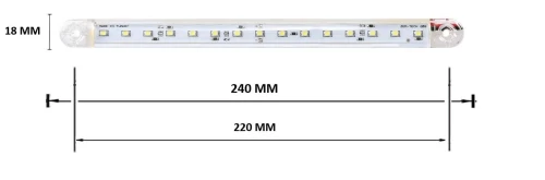 ЛЕД LED Бял Диоден Маркер Габарит Токос със 15 светодиода за камион ремарке бус ван каравана платформа 12V-24V