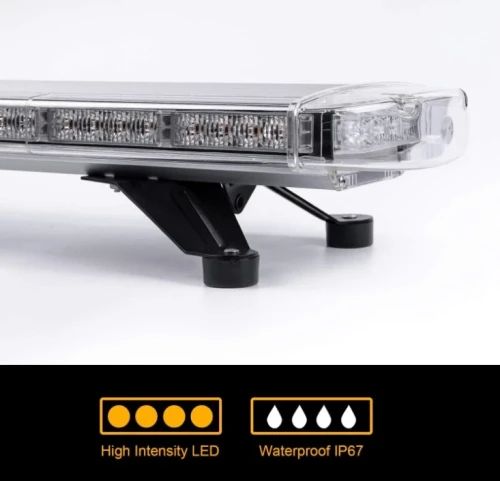 Мощна аварийна сигнална лампа 76 см 40 LED ЛЕД блиц маяк буркан лед бар 12-24V със 15 режима на работа жълта за пътна помощ платформа снегорин багер бус ван и др.