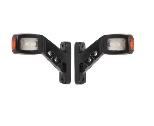 Комплект от 2бр. LED странични гумени рогчета маркери габаритни светлини за камион тир ремарке 12V - 24V - бяло oранжево червено