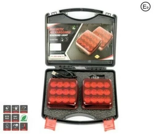 Безжични Wireless стопове стоп светлина с Mагнит 12-24v Лед Led Червени Светлини за Ремарке