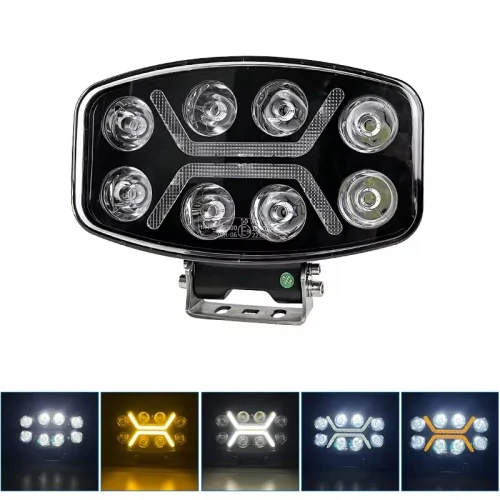 LED мощен диоден фар халоген лампа 12V-24V 90W бяло-жълто за АТВ джип камион трактор земеделски и селскостопански машини и др.