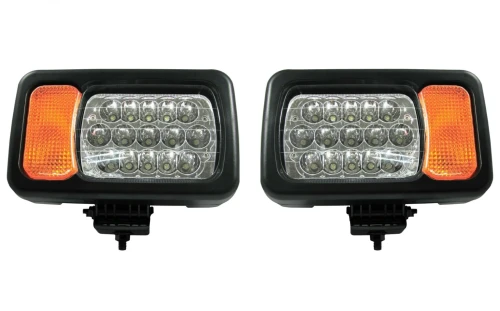 Комплект LED фарове - къси / дълги светлини, мигач, рефлектор - подходящ за трактор, комбайн, багер и др - 16 диода