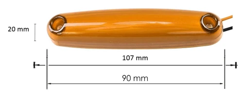 LED Светодиоден Габарит Маркер Токос с Неон Ефект 12V - 24V жълт 107 mm