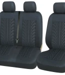 Thumbnail 5 of Комплект 2 + 1 тапицария/калъфи за бус/ван с шарка грайфер - текстил - черни - 5 части