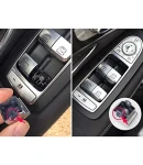 Thumbnail 4 of Комплект 2 Броя Ляво И Дясно Капачета Бутони Копчета За Ел. Стъкла Мерцедес Mercedes E C S GLC CLASS, Хром, Сиви