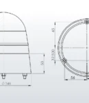 Thumbnail 2 of Въртяща Сигнална Аварийна Оранжева Лампа Маяк с Крушка 24V Ø 146mm