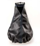 Thumbnail 1 of Универсален маншон калъф за скоростен лост от висококачествена еко кожа черен със син шев