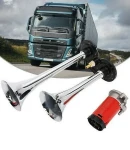 Thumbnail 3 of Тромба клаксон сирена въздушна двойна с компресор 12V за кола камион бус и др.