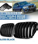 Thumbnail 9 of Двойни Бъбреци Решетки За БМВ BMW X3 F25 Преди Фейслифт 2010г.-2014г. Черен Гланц Лак