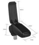 Thumbnail 3 of Нов Подлакътник, Барче за автомобил за Opel Corsa C 2000-2006, Combo, Tigra, Опел Корса Ц, Комбо, Тигра 2004-2009 с черно текстилно покритие