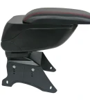 Thumbnail 6 of Луксозен Черен Подлакътник, Черна Кожа с Червен Шев, Универсален с Планки и Слайдер