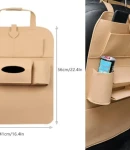 Thumbnail 2 of Мултифункционален органайзер за задната част на предна седалка на автомобил Бежов с 6 джоба