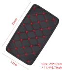 Thumbnail 10 of Универсален кожен калъф подложка за подлакътник на автомобил 29 cm x 17 cm черно с червен шев