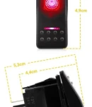 Thumbnail 2 of Копче Бутон За Вграждане за тромба клаксон 12V - 24V Надпис HORN Червена Светлина