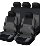 Thumbnail 1 of Универсална Авто тапицерия Kалъфи За Седалки Пълен Комплект 9 Части Сиво Черно TAP469