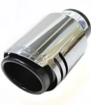 Thumbnail 3 of Нов Универсален Двоен Хромиран Накрайник За Ауспух За Автомобил 57 мм Диаметър
