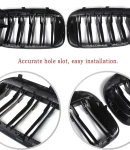 Thumbnail 10 of Двойни Бъбреци Решетки За BMW 5 Series БМВ 5-та Серия G30 G31 G38 2017-2019г. 520i, 523i, 528i, 530i, 535i, 550i, 520d, 530d, 530e, 530eX, 530iX, 550iX (xDrive), 540dXЧерен Гланц Лак