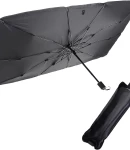 Thumbnail 11 of Сгъваем автоматичен сенник автосенник за предно стъкло на автомобил тип чадър 130 х 69 см черен-сребрист