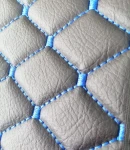 Thumbnail 4 of Универсален кожен калъф подложка за подлакътник на автомобил 29 cm x 17 cm черно със син шев