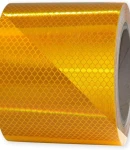 Thumbnail 3 of Светлоотразителна рефлекторна самозалепваща се лента фолио с висока фотометрична мощност 5 m x 5 cm жълта златна