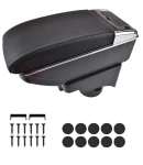 Thumbnail 1 of Подлакътник барче за VW Golf V MK5, VI MK6, VW Jetta V MK5 - Еко кожа – Черен