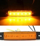 Thumbnail 2 of Светодиоден Маркер, габарит, токос, рибки, рибка, светлина със 6 LED ЛЕД за камион, бус, ван, ремарке, каравана, платформа, 24V оранжев