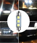 Thumbnail 2 of LED Лед Диодни Крушки, C5W, 3 Smd, 36mm, 12V, Бяла Светлина