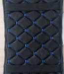 Thumbnail 3 of Универсален кожен калъф подложка за подлакътник на автомобил 29 cm x 17 cm черно със син шев